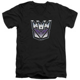 Transformers Decepticon Airbrush Logo Adult V-Neck T-Shirt Black