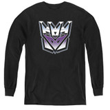 Transformers Decepticon Airbrush Logo Youth Long Sleeve T-Shirt Black