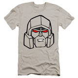 Transformers Megatron Head Premium Adult 30/1 T-Shirt Silver