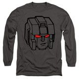 Transformers Starscream Head Adult Long Sleeve T-Shirt Charcoal