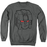 Transformers Starscream Head Adult Crewneck Sweatshirt Charcoal