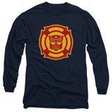 Transformers Rescue Bots Logo Adult Long Sleeve T-Shirt Navy