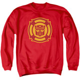 Transformers Rescue Bots Logo Adult Crewneck Sweatshirt Red