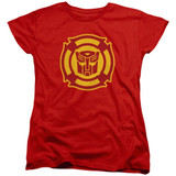 Transformers Rescue Bots Logo Women's T-Shirt Red