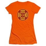 Transformers Rescue Bots Logo Junior Women's T-Shirt Orange