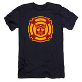 Transformers Rescue Bots Logo Premium Adult 30/1 T-Shirt Navy