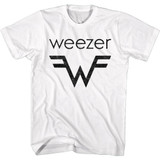 Weezer Weezer and W Logo White Adult T-Shirt