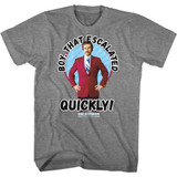 Anchorman Escalated Quickly Graphite Heather Adult T-Shirt