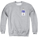 X-Files Scully Badge Adult Crewneck Sweatshirt Athletic Heather