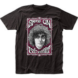 Syd Barrett Pink Floyd Swirly Portrait Black Fitted Jersey T-Shirt