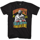 Muhammad Ali Float Sting Tri-Color Black T-Shirt