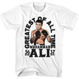 Muhammad Ali 56 Win 37 KO White T-Shirt