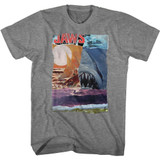 Jaws Ski Shark Collage Graphite Heather T-Shirt