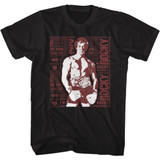 Rocky Newspaper Print Black T-Shirt