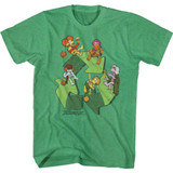 Fraggle Rock Recycle Symbol Kelly Heather Adult T-Shirt