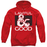 Dungeons and Dragons Lawful Good Adult Pullover Hoodie Sweatshirt Red