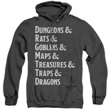 Dungeons and Dragons Dungeon List Adult Heather T-Shirt Hoodie Sweatshirt Black