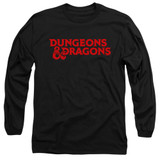 Dungeons and Dragons Type Logo Long Sleeve Adult 18/1 T-Shirt Black