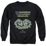 Dungeons and Dragons Dangerous To Go Alone Adult Crewneck Sweatshirt Black