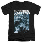 Dungeons and Dragons Tarrasque Adult V-Neck 30/1 T-Shirt Black