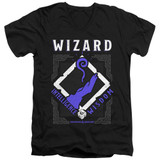 Dungeons and Dragons Wizard Adult V-Neck 30/1 T-Shirt Black