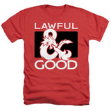 Dungeons and Dragons Lawful Good Adult Heather T-Shirt Red
