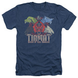 Dungeons and Dragons Tiamat Queen Of Evil Adult Heather T-Shirt Navy