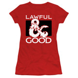 Dungeons and Dragons Lawful Good Junior Women's Sheer T-Shirt Red