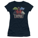 Dungeons and Dragons Tiamat Queen Of Evil Junior Women's Sheer T-Shirt Navy