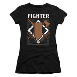 Dungeons and Dragons Fighter Junior Women's Sheer T-Shirt Black