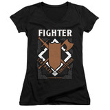 Dungeons and Dragons Fighter Junior Women's V-Neck T-Shirt Black