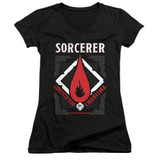 Dungeons and Dragons Sorcerer Junior Women's V-Neck T-Shirt Black