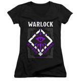 Dungeons and Dragons Warlock Junior Women's V-Neck T-Shirt Black