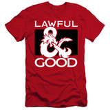 Dungeons and Dragons Lawful Good Premium Slim Fit Adult 30/1 T-Shirt Red