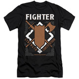 Dungeons and Dragons Fighter Premium Slim Fit Adult 30/1 T-Shirt Black