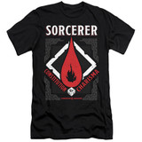 Dungeons and Dragons Sorcerer Premium Slim Fit Adult 30/1 T-Shirt Black
