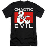 Dungeons and Dragons Chaotic Evil Premium Slim Fit Adult 30/1 T-Shirt Black