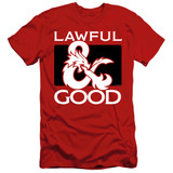 Dungeons and Dragons Lawful Good Adult Premium 30/1 T-Shirt Red