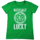 Dungeons and Dragons Naturally Lucky Women's T-Shirt Kelly Green