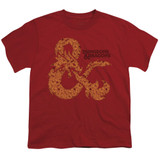 Dungeons and Dragons Dicey Ampersand Youth 18/1 T-Shirt Cardinal