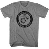 U.S. Marine Corps USMC Simplified Logo Dark Graphite Heather Adult T-Shirt