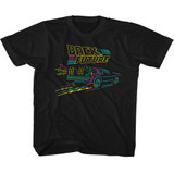 Back to the Future Neon Future Black Youth T-Shirt