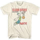 Popeye Slam Dunk Natural Adult T-Shirt