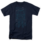 Robocop Schematic Adult 18/1 T-Shirt Navy