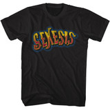 Genesis Retro Color Logo Black Adult T-Shirt