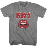 Kiss Drip Graphite Heather Adult T-Shirt