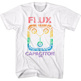 Back to the Future Rainbow Flux White Adult T-Shirt