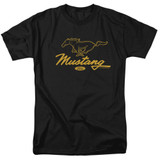 Ford Mustang Pony Script Adult 18/1 T-Shirt Black