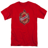 Oldsmobile Detroit Emblem Adult 18/1 T-Shirt Red