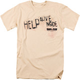 Dawn of the Dead Help Alive Inside Adult 18/1 T-Shirt Cream